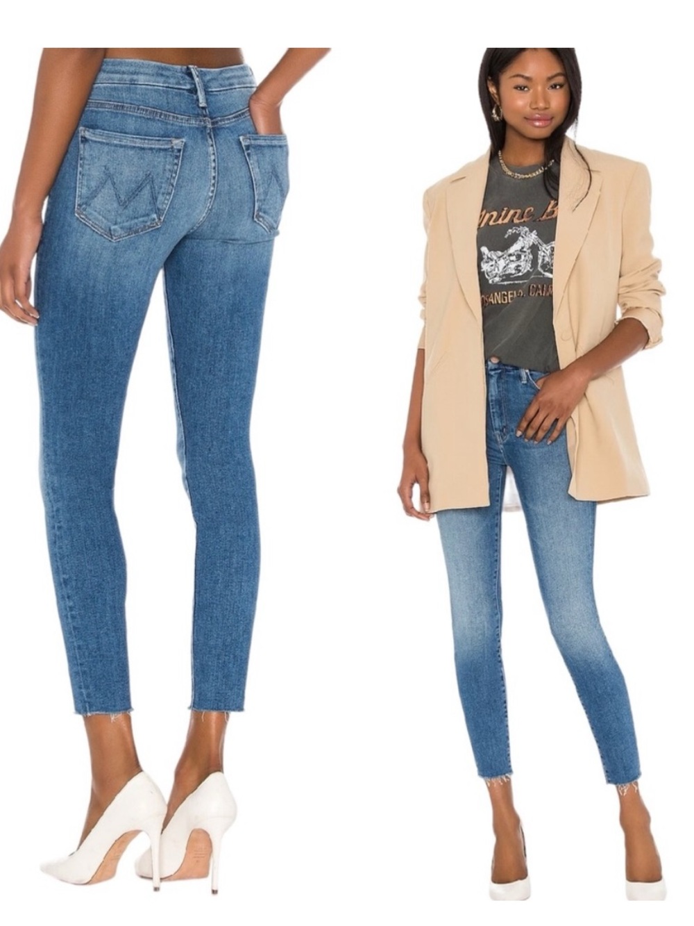 MOTHER • The Looker Crop Ankle Fray Skinny Jeans in Hey Sun Size 27
